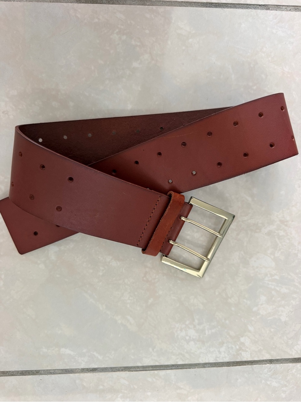 NWT Genuine leather Belt with Gold Buckle